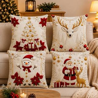 Kit 4 capas de almofada de Natal